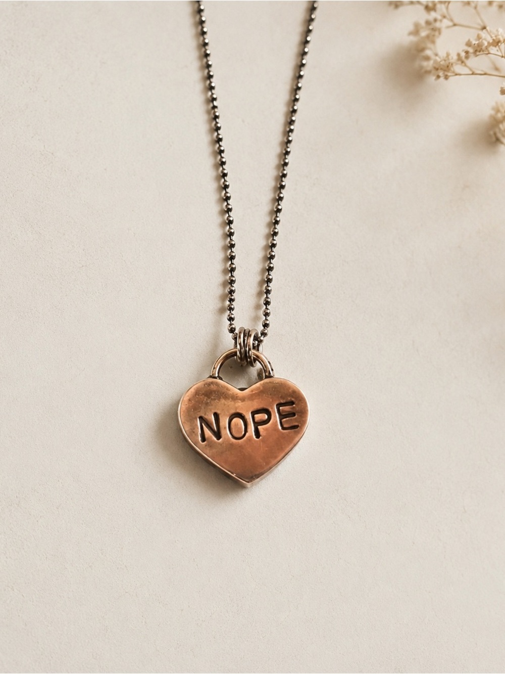 Sterling silver candy heart necklace